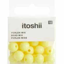 RICO DESIGN - 24 perles rondes 10 mm - jaune