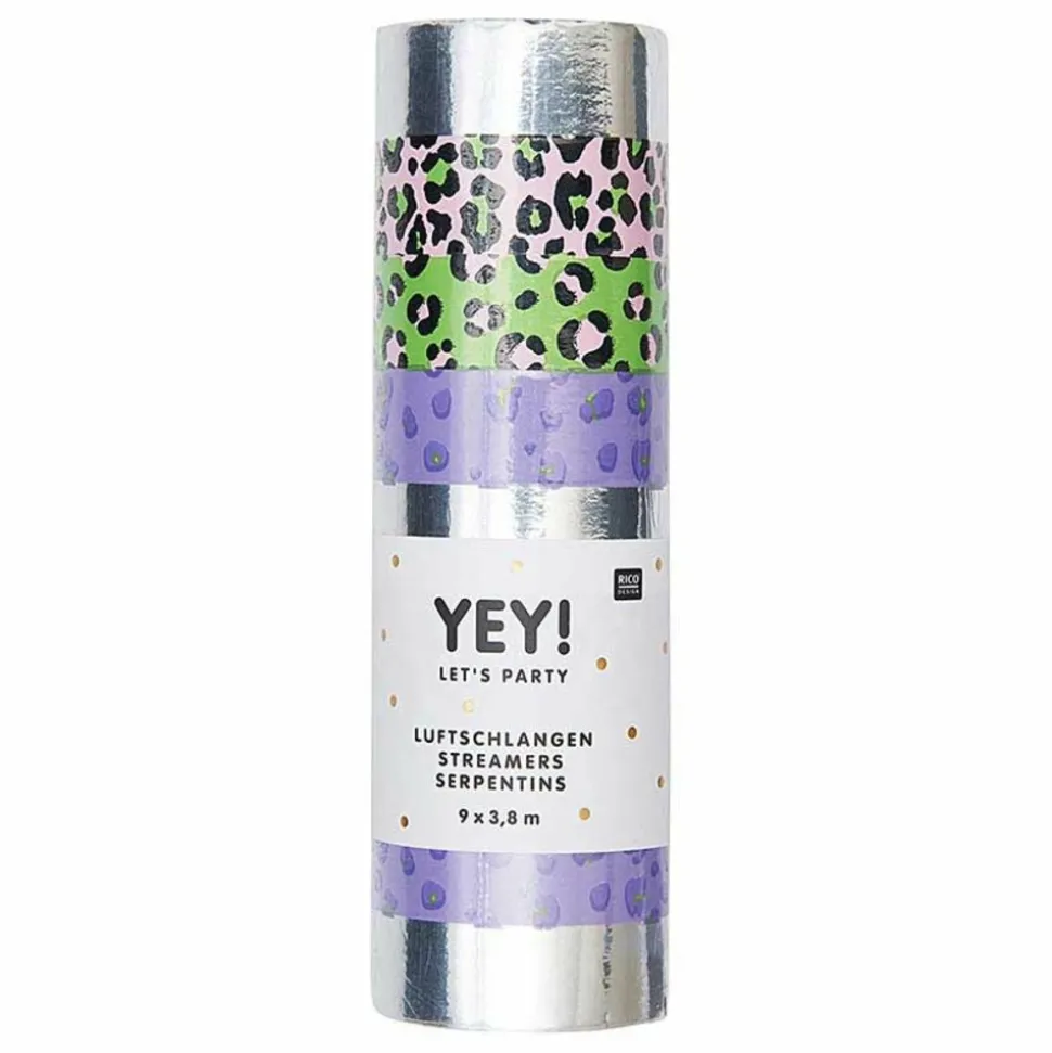 RICO DESIGN - 9 serpentins acid leo argenté 3,8 m