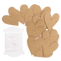 RICO DESIGN - 24 étiquettes à suspendre petits coeurs kraft
