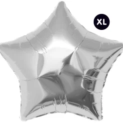 RICO DESIGN - Ballon aluminium étoile argenté, haut. 86 cm