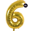 RICO DESIGN - Ballon aluminium chiffre "6" doré, haut. 86 cm