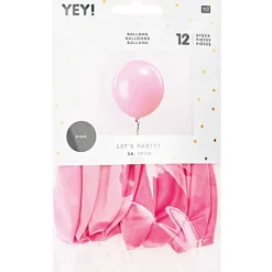 RICO DESIGN - Ballons roses, H. 30 cm, x 12 pièces
