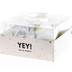 RICO DESIGN - Confettis mixe blanc or argent 20g