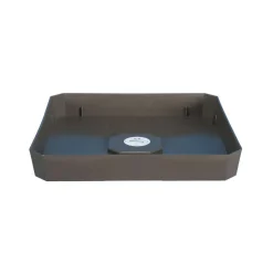 RIVIERA - Plateau Soleilla carré en polypropylène 100% recyclable Gris 22x22cm