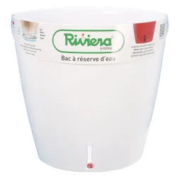 RIVIERA - Pot Réserve d'eau Eva New en polypropylène 100% recyclable Blanc Ø45cm