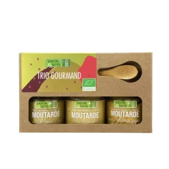 SAVOR & SENS - Coffret gourmand, trio de moutarde bio