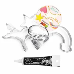 SCRAPCOOKING - 4 découpoirs à biscuits licorne + stylo de glaçage noir
