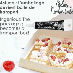 SCRAPCOOKING - Coffret atelier number cake + stylo de glaçage noir