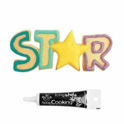 SCRAPCOOKING - Découpoir à biscuits en inox star + stylo de glaçage noir
