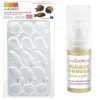 SCRAPCOOKING - Moule rigide pour fritures en chocolat + 1 poudre alimentaire irisée dorée