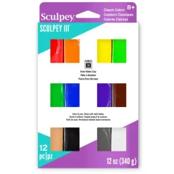 SCULPEY - 12 pâtes polymères sculpey - classiques