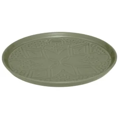 SECRET DE GOURMET - Lot de 6 assiettes à dessert faïence "sienna" 20cm vert olive