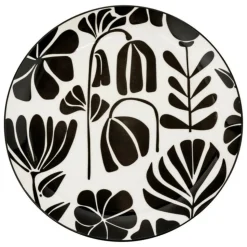 SECRET DE GOURMET - Lot de 6 assiettes plates "twisted lime" 26cm noir & blanc