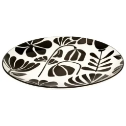 SECRET DE GOURMET - Lot de 6 assiettes plates "twisted lime" 26cm noir & blanc