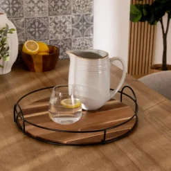 SECRET DE GOURMET - Plateau de service en bois "mina" 34cm marron