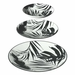 SECRET DE GOURMET - Service vaisselle 18 pièces palmier - noir