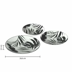 SECRET DE GOURMET - Service vaisselle 18 pièces palmier - noir