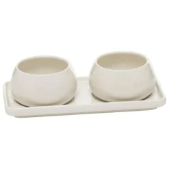 SECRET DE GOURMET - Service apéritif 3 pièces "nora" 20cm blanc