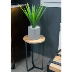 Sellette industrielle Haute en fer plat - D.29 x H.50 cm