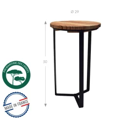 Sellette industrielle Haute en fer plat - D.29 x H.50 cm