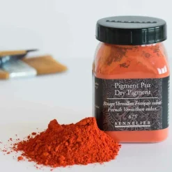 SENNELIER - Pigment pour création de peinture - pot 100 g - rouge vermillon français substitut