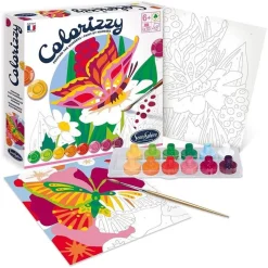 SENTOSPHERE - Colorizzy papillons - kit de peinture numérotée pour enfants