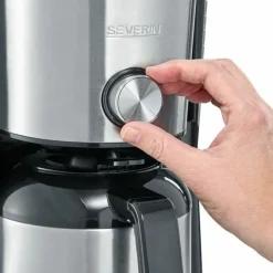 SEVERIN - Cafetière filtre isotherme - 8 tasses - 1 l - 1 000 w - sélecteur d'arôme - inox/noir