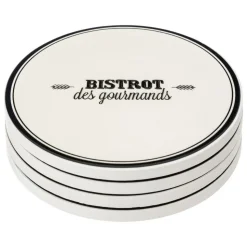 SG SECRET DE GOURMET - 4 dessous de verres "bistrot" d10cm