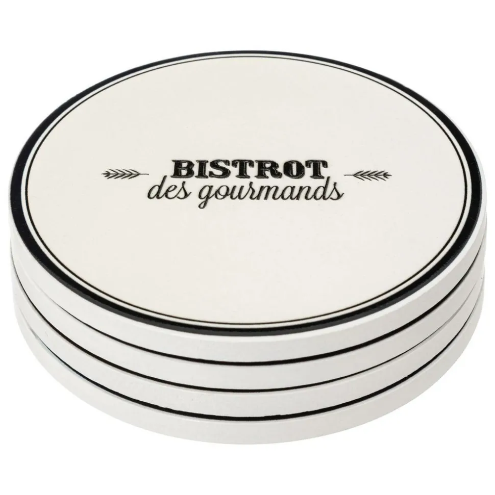 SG SECRET DE GOURMET - 4 dessous de verres "bistrot" d10cm