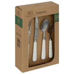 SG SECRET DE GOURMET - Ménagère "colorama" 24p blanc