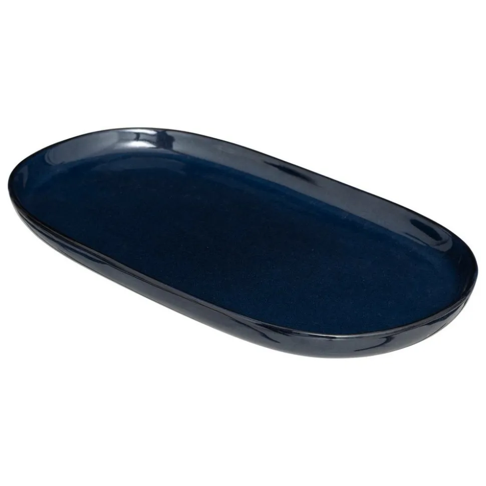 SG SECRET DE GOURMET - Plat "terre inconnue" en céramique bleu 30x18cm