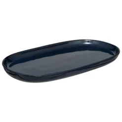 SG SECRET DE GOURMET - Plat "terre inconnue" en céramique bleu 37x21cm