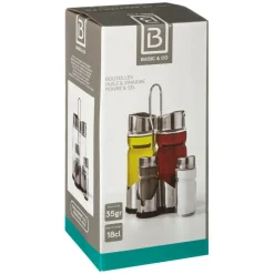 SG SECRET DE GOURMET - Set huile/vinaigre/poivre/sel verre