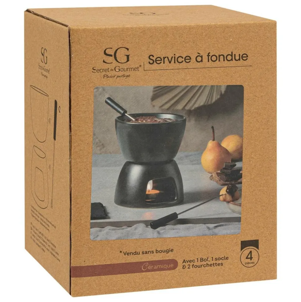 SG SECRET DE GOURMET - Set de fondue "inuit dreams" 4 pièces en céramique