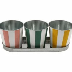 SIL - Set de 3 cache-pots en zinc cabana 12 cm