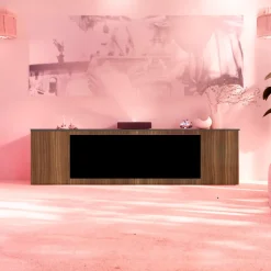 SINED - Buffet avec cheminee electrique cabinet meda 108 brown