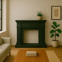 SINED - Cadre de cheminee mdf noir cornice sined camino caldera