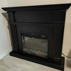 SINED - Cadre de cheminee mdf noir cornice sined camino caldera