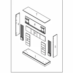 SINED - Cadre de cheminee mdf turquoise cornice camino caldera sined