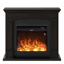 SINED - Cheminee au sol en wenge avec brûleur 1500w mpc camino siena