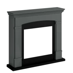 SINED - Cheminee au sol gris fonce avec brûleur 1500w mpc camino siena