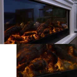 SINED - Cheminee electrique encastree 108cm sined caminetto ispica black