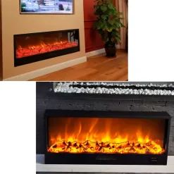 SINED - Cheminee electrique encastree 108cm sined caminetto ispica black