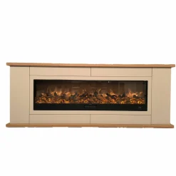 SINED - Cheminee electrique et en bois gris desio 150