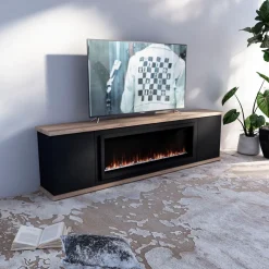 SINED - Cheminee mobile et electrique 1500w cheminee mobile arosio 108 noir