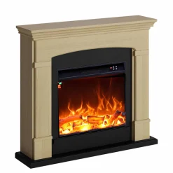 SINED - Cheminee sur pied en chêne avec brûleur 1500w mpc camino siena