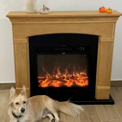 SINED - Cheminee sur pied en chêne avec brûleur 1500w mpc camino siena