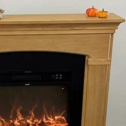 SINED - Cheminee sur pied en chêne avec brûleur 1500w mpc camino siena