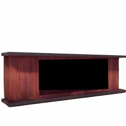 SINED - Meuble de cheminee gris fonce avec tiroirs mobile arosio 180 brown