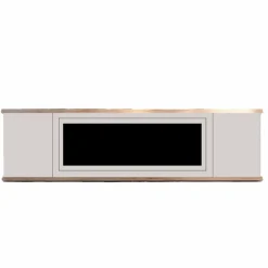 SINED - Meuble en bois pour cheminee electrique mobile arosio 150 gris